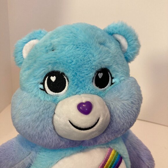 Care Bears Dream Bright Bear 2021 Plush Blue Purple Rainbow Heart 14" Stuffed - Picture 2 of 8